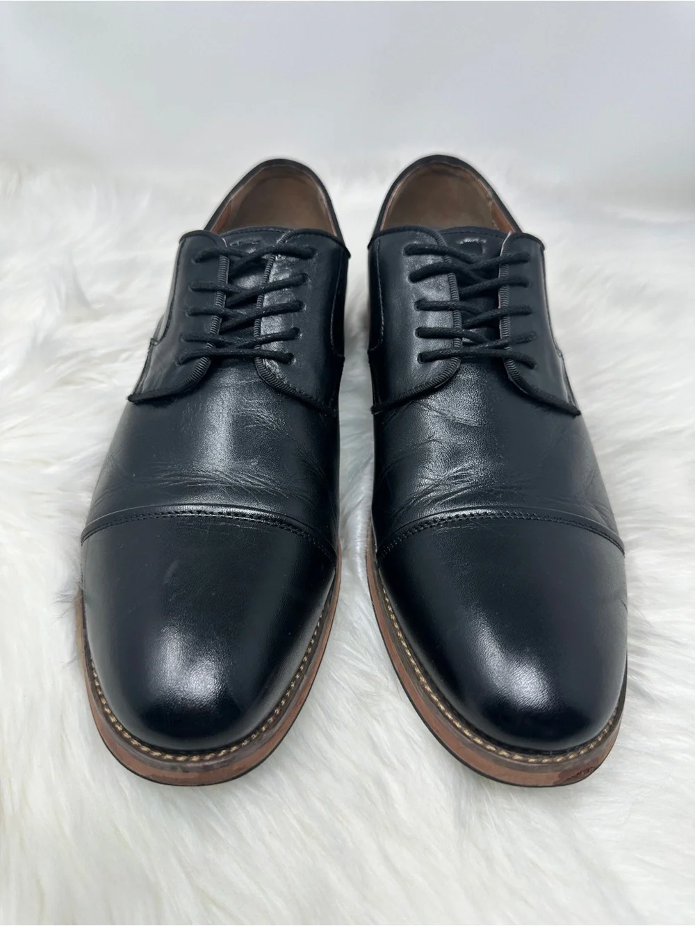 Florsheim Leather Cap-Toe Derby Dress Shoes
